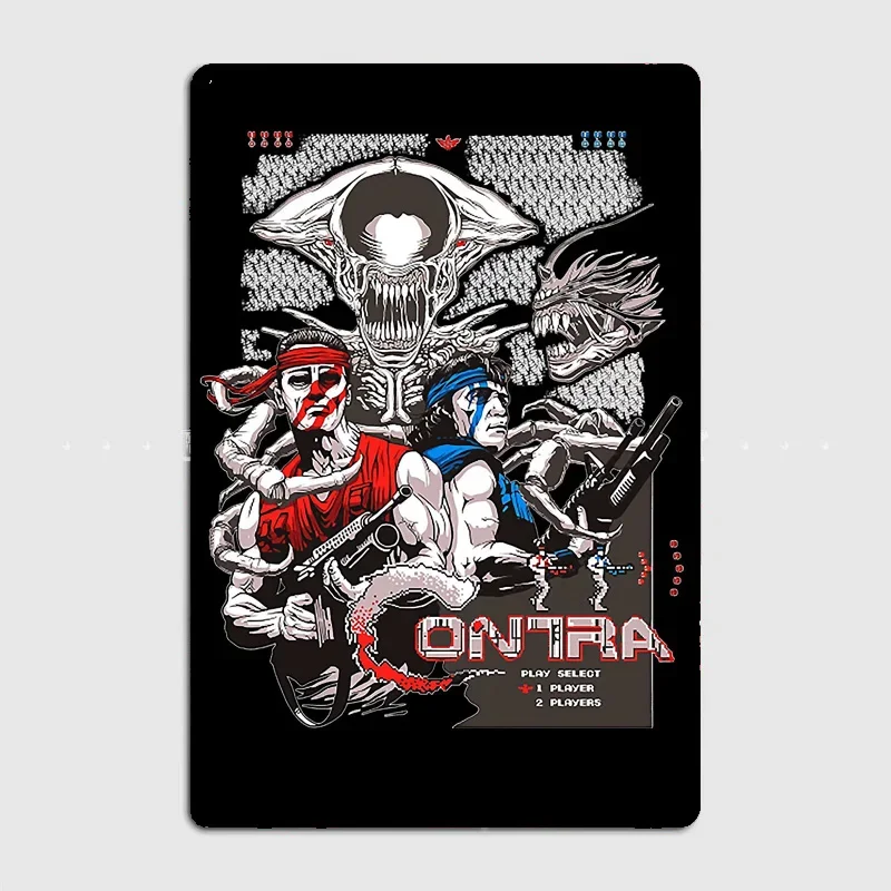 Proud Contra gaming Shirt Video Game Poster Metal Plaque Tin Sign Custom Game Club Home Decor Room Decoration Kitchen Wall Decor