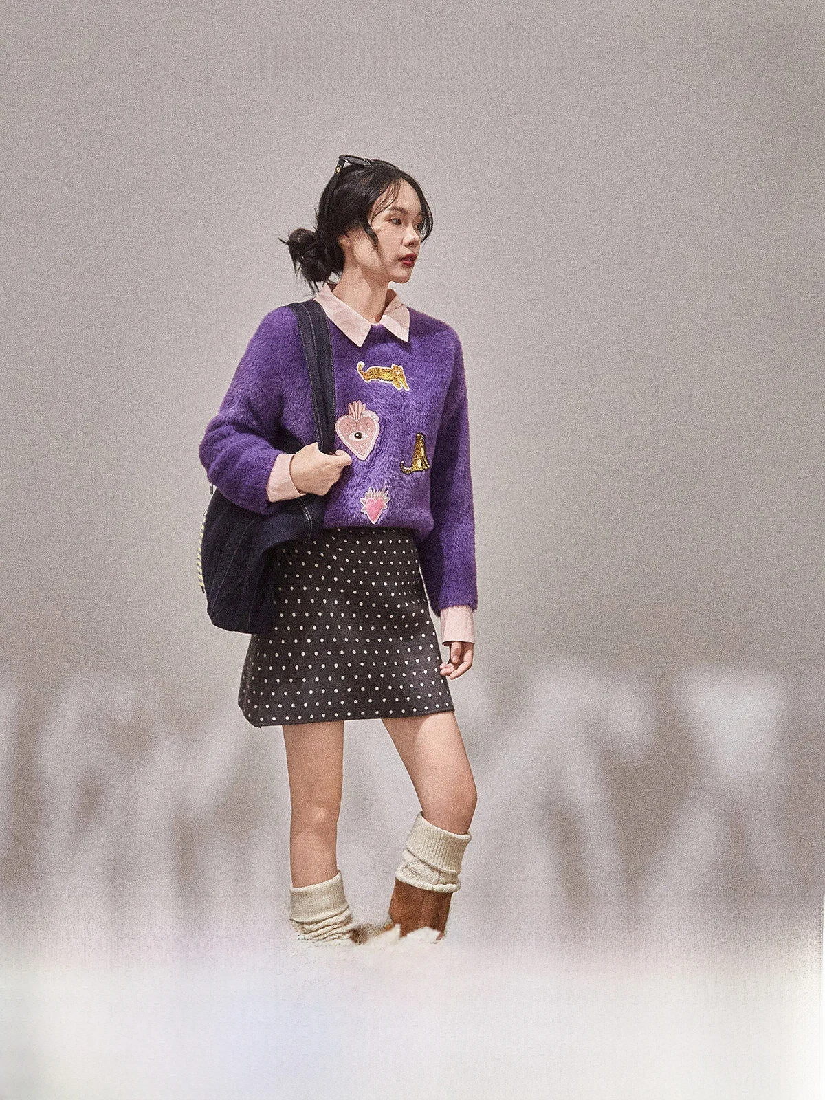 

Свободный женский фиолетовый свитер, осенняя новинка, в стиле ретро, универсальный, с принтом Jo And Flower Vase ×LAB, для повседневной носки, с круглым вырезом, длинный рукав