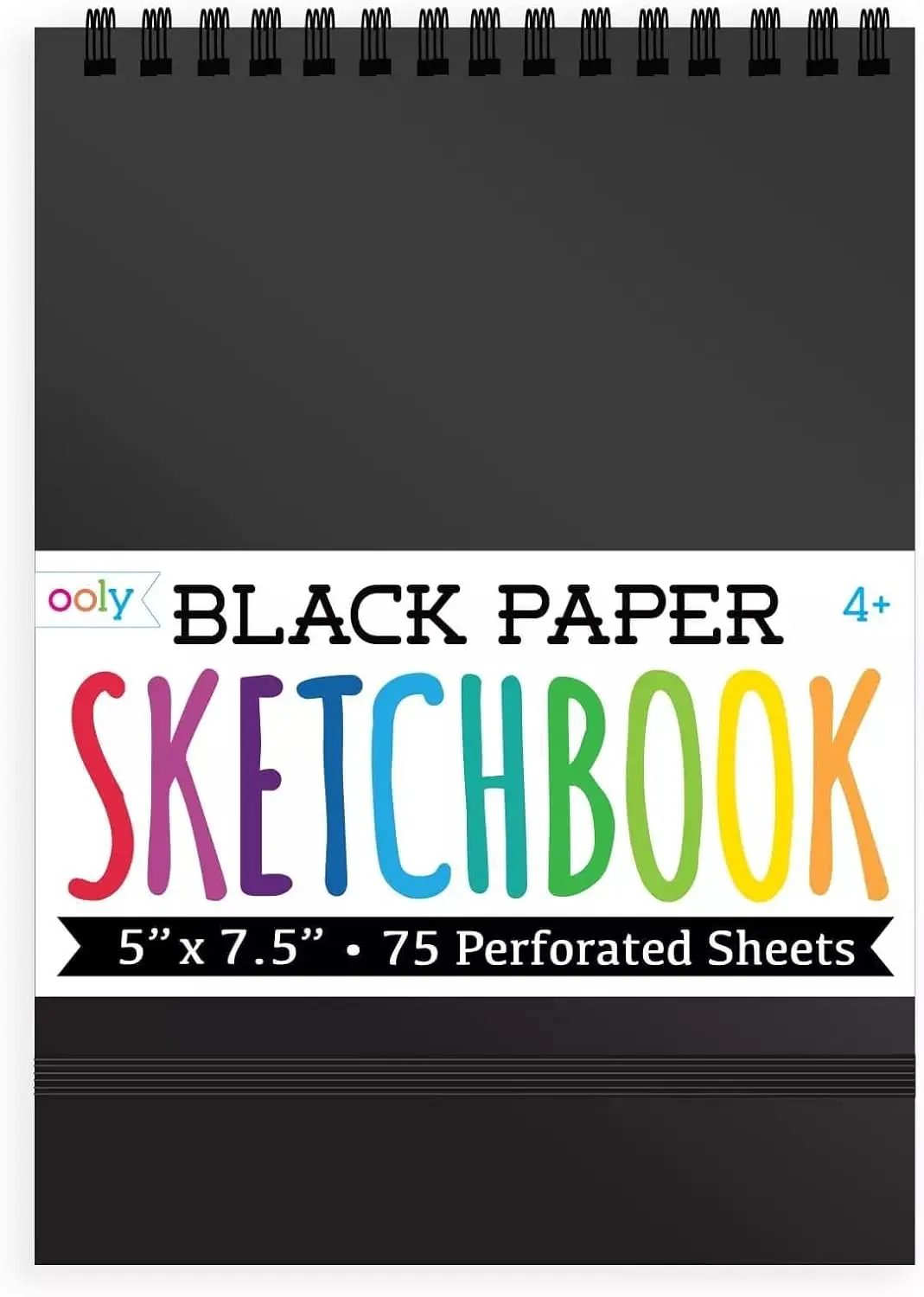 

DIY Cover Small Sketchbook, 5x7.5 Inches, Black Paper Drawing Pad for Gel Pens & White Pencils, 75 Sheets