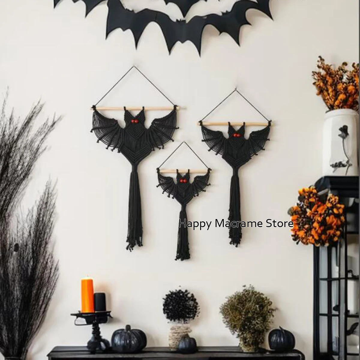 Macrame Bat Wall Decor Halloween Gifts Macrame Decor Witchy Home Witchy Room Decor Boho Wall Art Bat Decoration Victorian Gothic