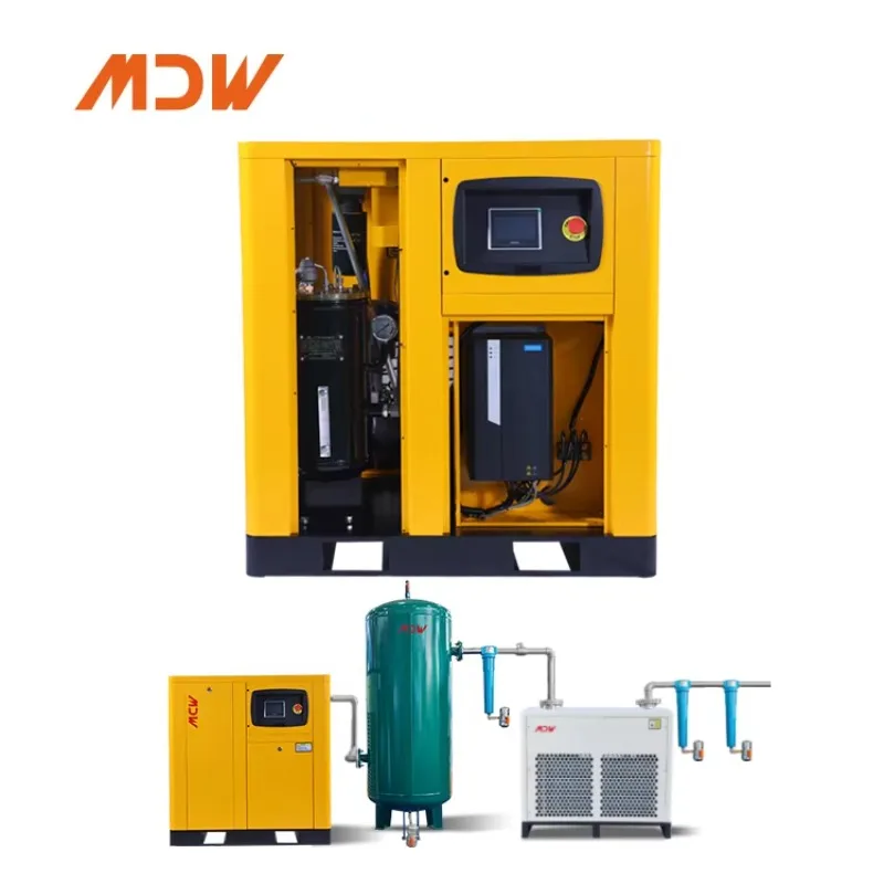 Mandiwi 2025 Best Selling 7.5/11/15/22kw Oil Less Variable Frequency Speed Screw air Compressor for Industry Use