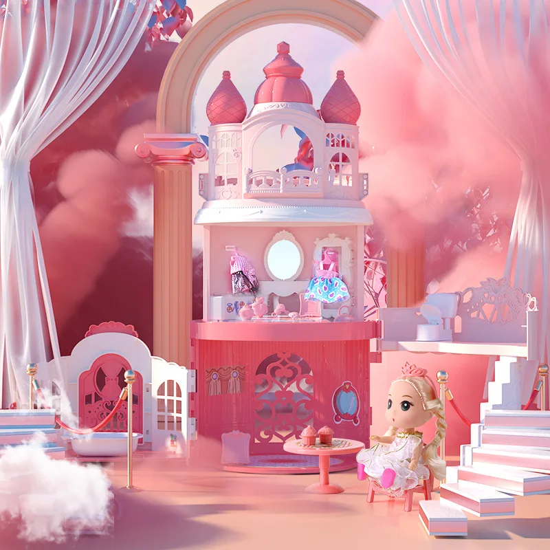 Playhouse Toy Children's Home Handbag Princess Castle Girl's Bedroom Dressing Home Toy Girl's Birthday Gift 2023