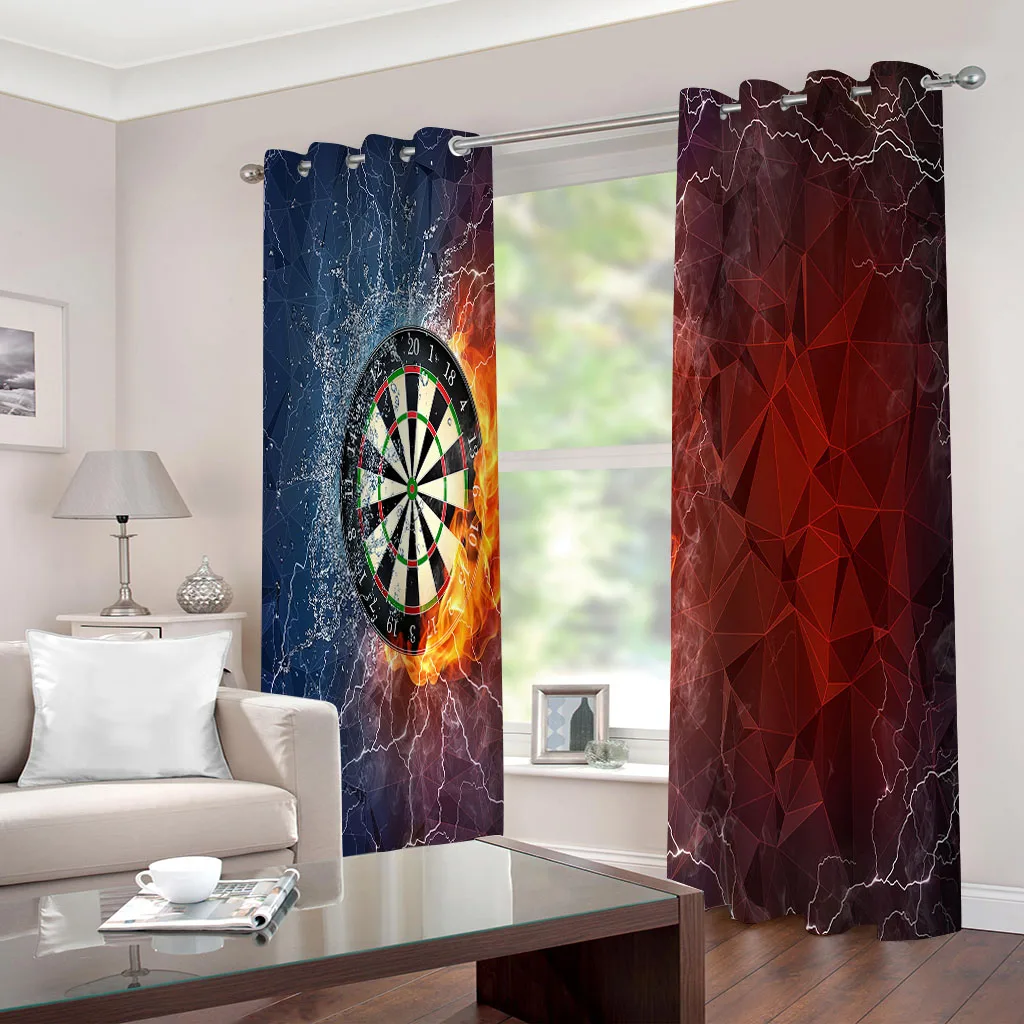 HUANZHUANG Blackout Curtains, Ice And Fire Target Pattern Window Curtains for Kid Bedroom, 2 Panel Drapes with Eyelets  Darkenin