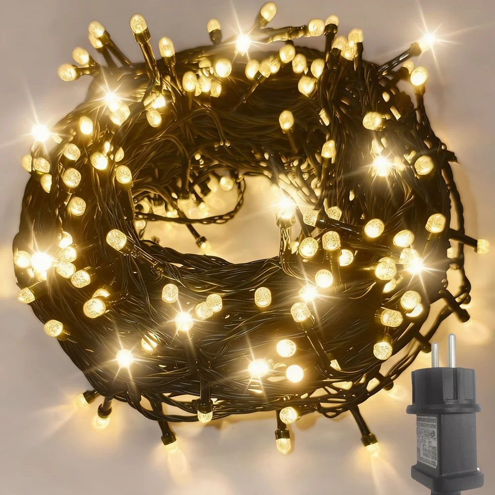 Christmas Strobe String Lights 10-50M with 31V Transformer EU/US Plug Street Garland Safe for Home Wedding Party Holiday Outdoor
