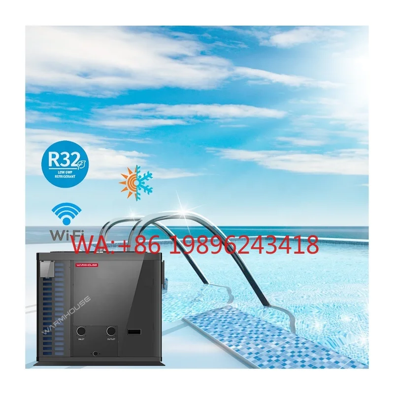 Warmhouse OEM Rohs High Cop Air Source FULL DC Inverter R32 Pool Heater 42kw Swimming Pool Spa Heat Pump with Wifi Control
