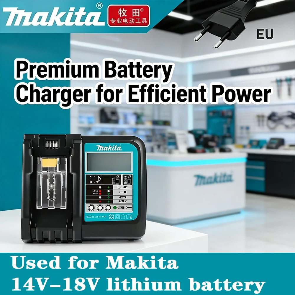 

100% Genuine Makita 18V 14.4V Lithium Battery Charger, Original Double-Port Fast Charger Dock Multi-Port
