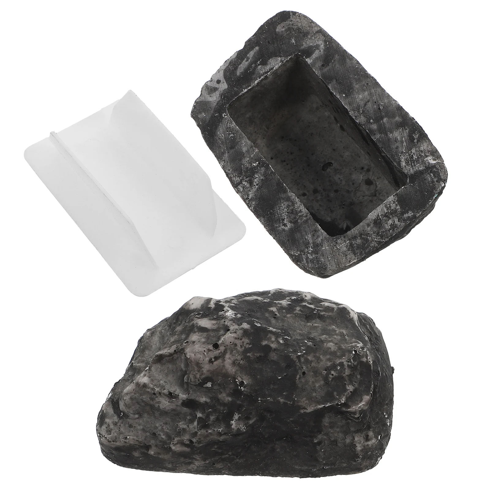 

2pcs Simulation Stone-type Resin Key Boxes Hidden Storage Case Artificial Stone Key Hider Key Holder
