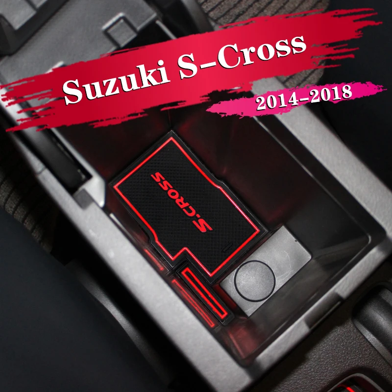 13PCS Car Cup Coaster Door Groove Mat Decoration Interior Accessories For Suzuki SX4 S-Cross S Cross 2014 - 2018 2015 2016 2017