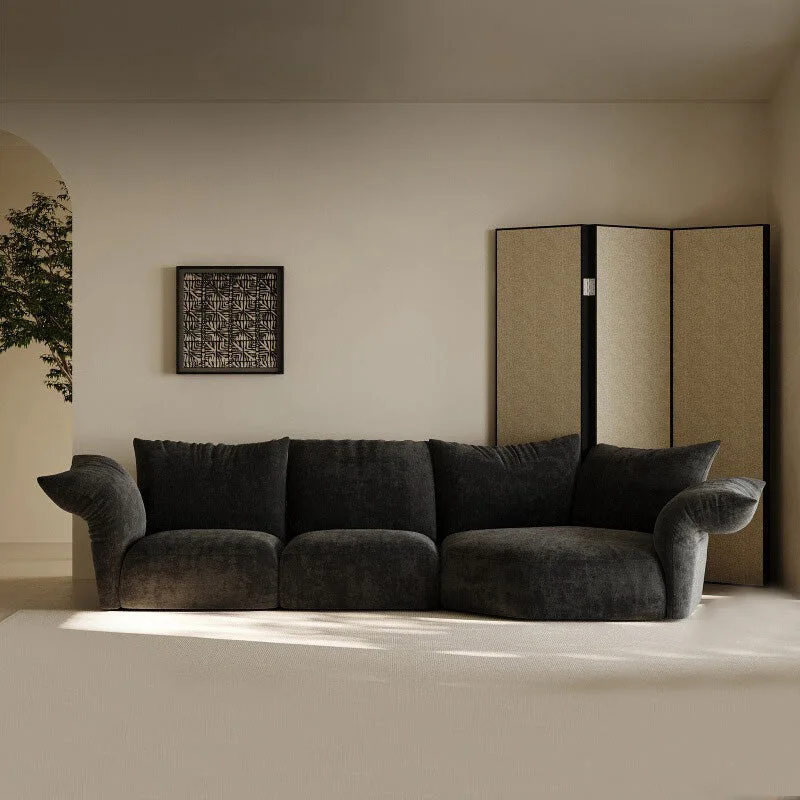 

Italian minimalist corner high-end large apartment fabric retro style sofa