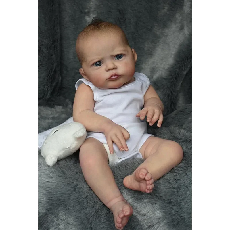 19inch Unfinished Unpainted Reborn Doll Kit Heron Fresh Color Soft Vinyl Doll Parts with Cloth Body and Eyes
