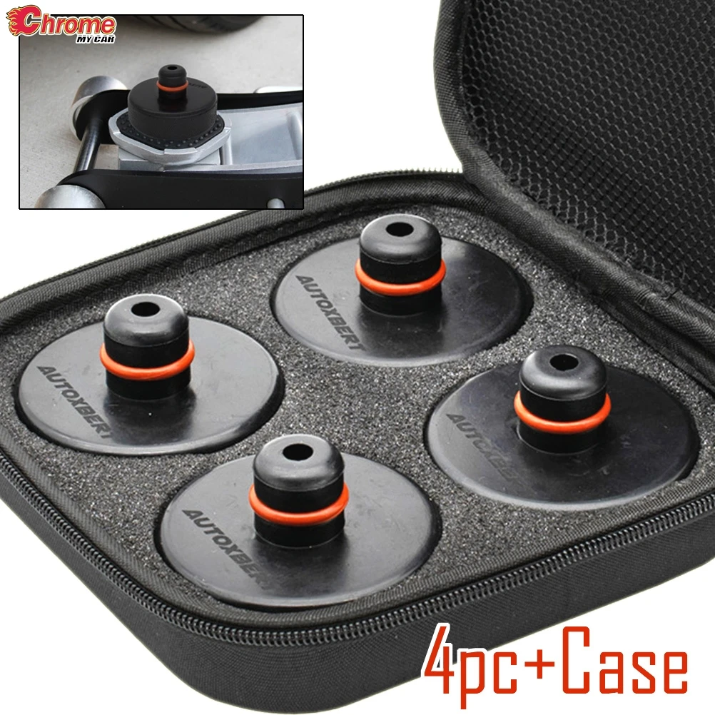 4X Car Rubber Jack Pad Lifting Point Adapter Tool Storage Case Box Non-slip Support Frame Protector For Tesla Model X/S/3 Black