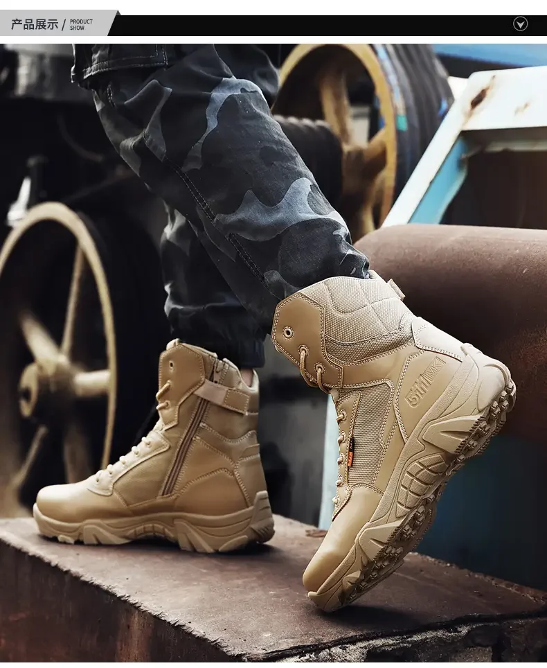 Botas de senderismo al aire libre para hombre, zapatos de Trekking de gamuza, a prueba de lluvia, botas militares de combate táctico, talla 40-47, Invierno