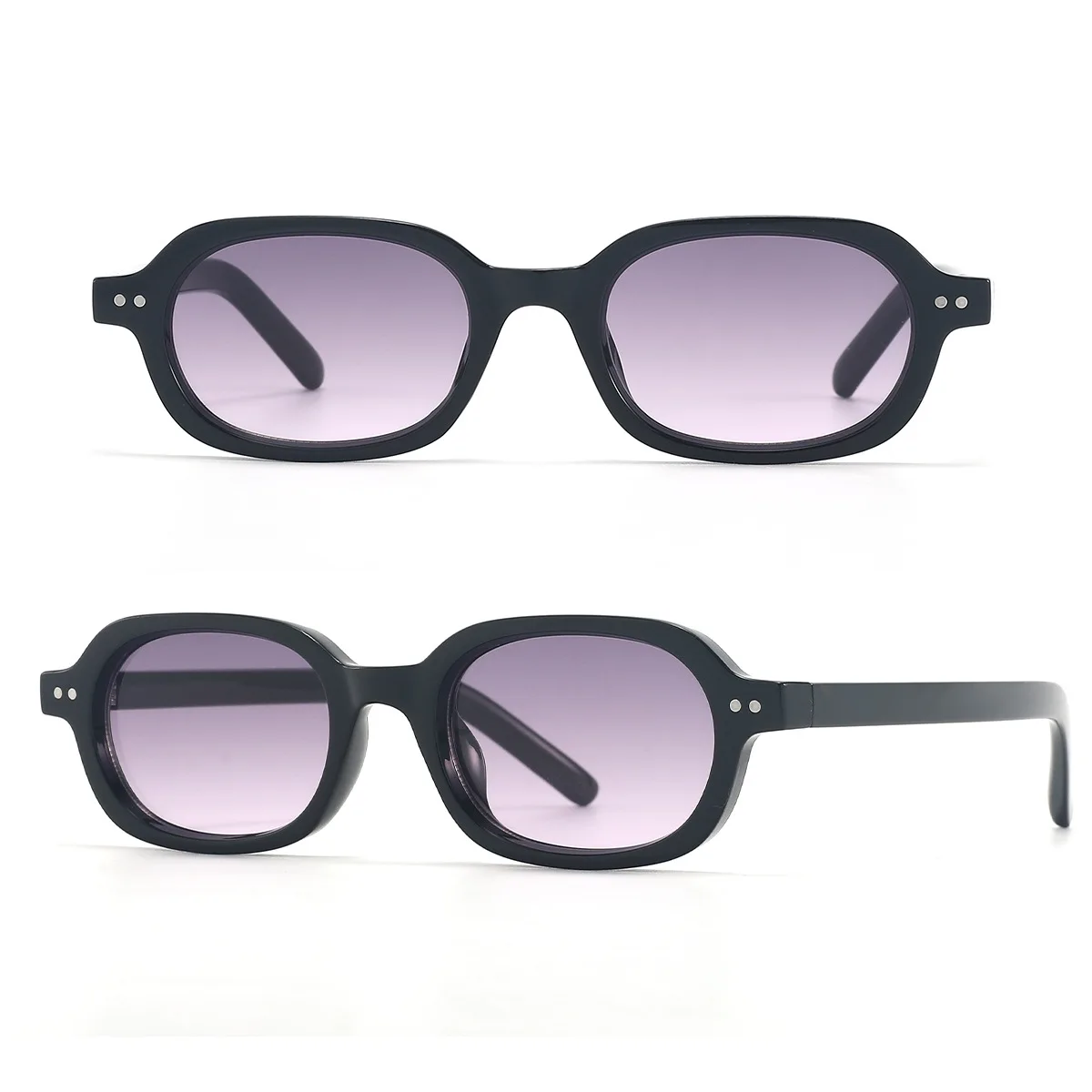 

European and American sunglasses new men's and women's retro fashion UV-proof sunglasses high-end oval small frame