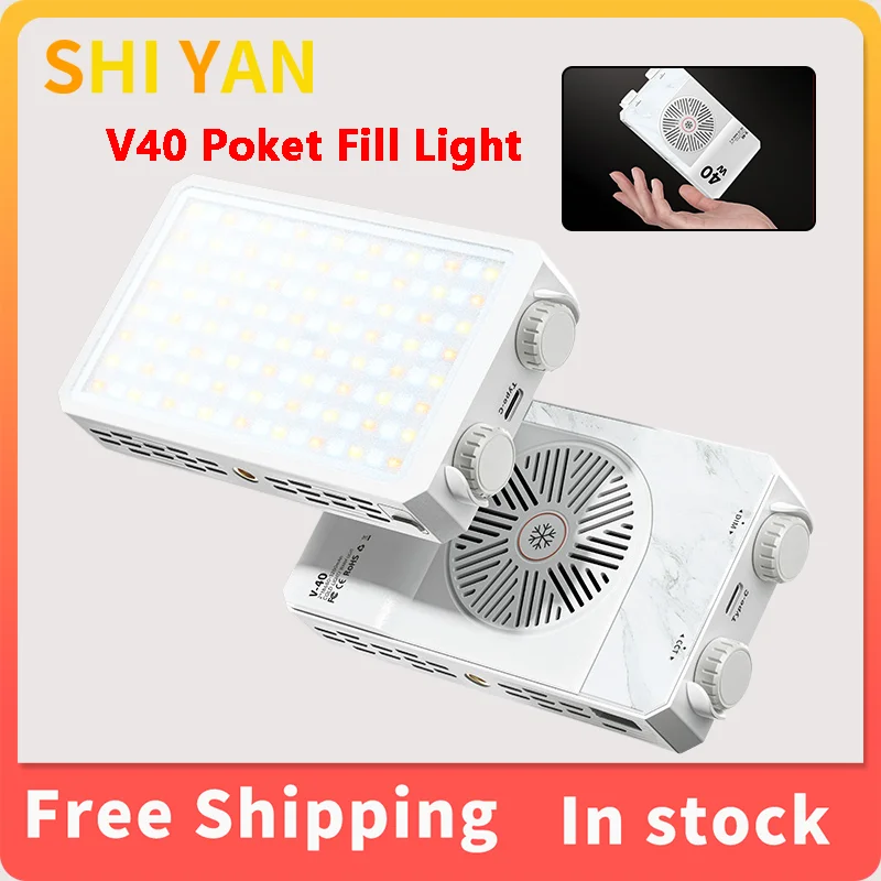 SHIYAN V40 Lampu Isi Saku 40W 3 Mode Suhu Warna Lampu Video Foto Portabel Lampu Isi Lampu Fotografi Genggam