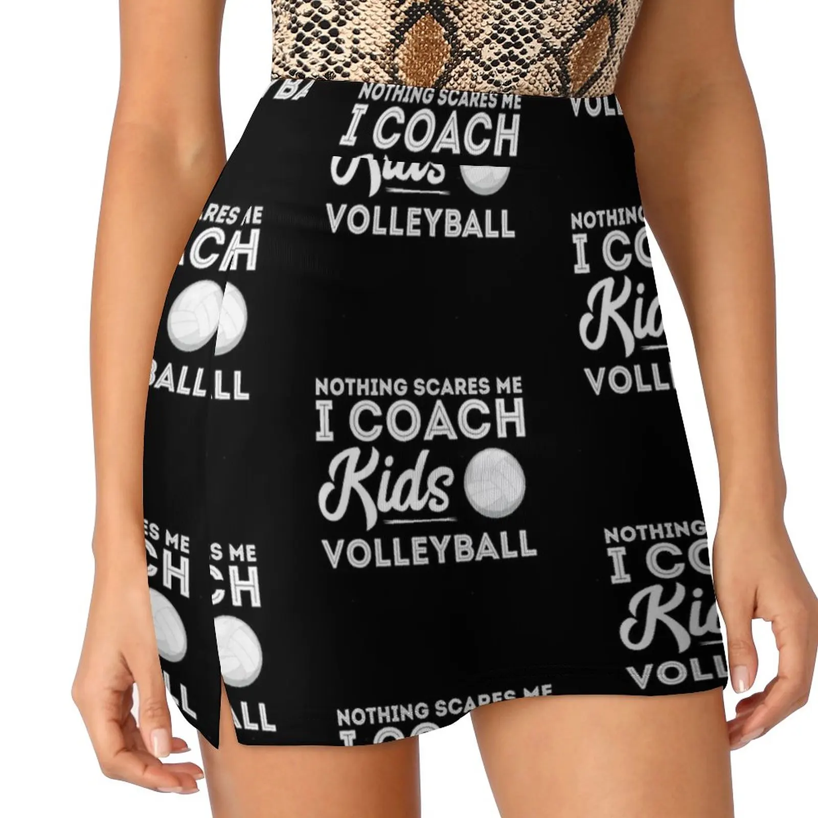 Nothing Scares Me I Kids Volleyball Women's skirt Mini Skirts A Line Skirt With Hide Pocket Volleyball Funny Volleyball Kids