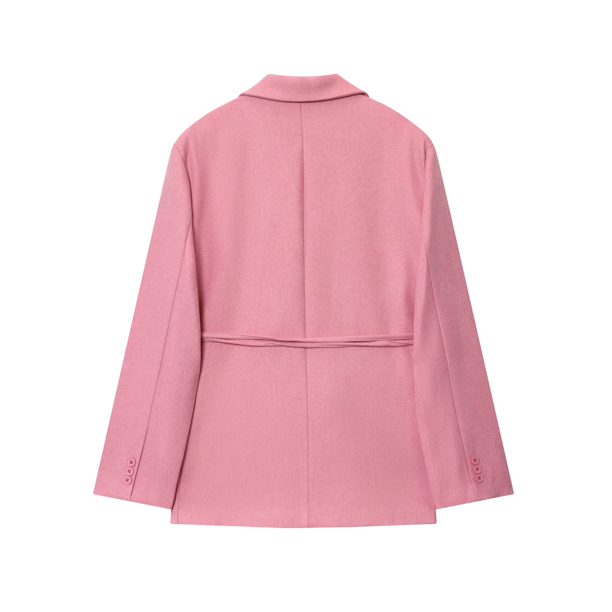 سترة نسائية بليزر سترة نسائية عصرية من الكتان المخلوط سترة كاجوال ضيقة مع حزام ضيق ملابس خارجية للخريف والشتاء