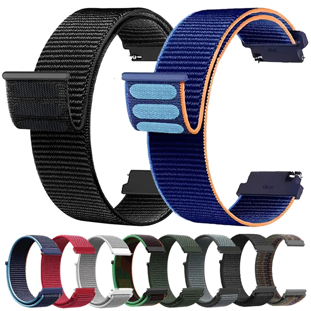 Bracelet de montre intelligente 20mm 22mm, pour Amazfit BIP 6 5 UNITY/Balance 2/Active2, boucle en Nylon pour Samsung Galaxy Watch 7/4/6/5 Pro