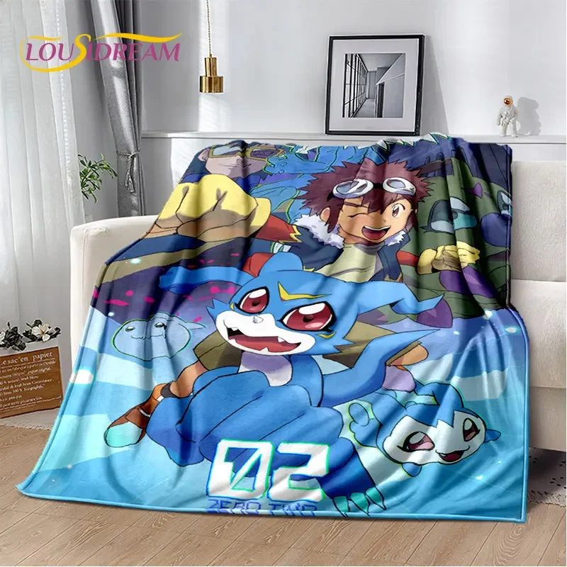 Cartoon Digimon Adventure Monster Soft Plush Blanket,Flannel Blanket Throw Blanket for Living Room Bedroom Bed Sofa Picnic Cover