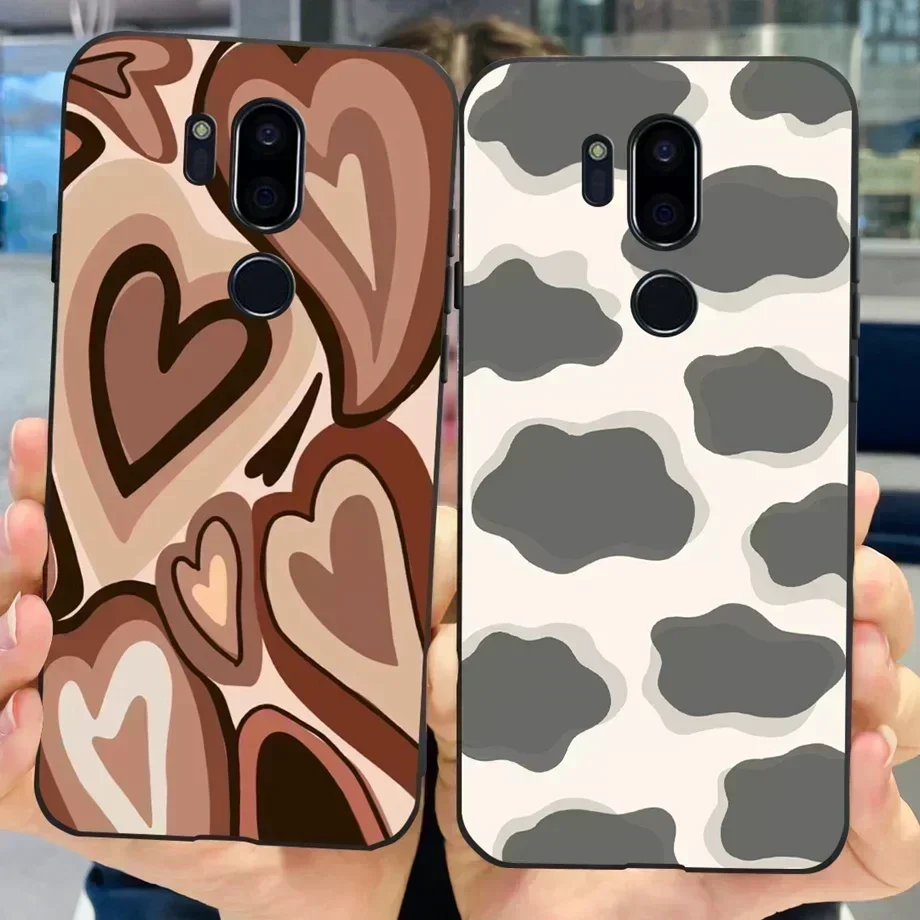 For LG G7 ThinQ G7 Plus Mobile Phone Cover Ultra Slim Soft Silicone Black Capa Etui For LG G6 Plus G6+ G7+ Case Lovely Cartoon