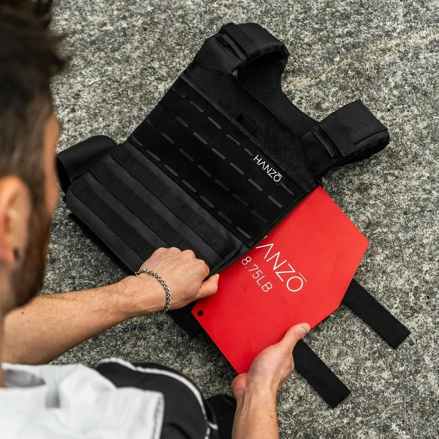 أطباق سترة مرجحة من HANZO بوزن 17.5 رطلًا و29 رطلًا أو 39.5 رطلًا، ألواح فولاذية مطلية بالمسحوق للسترات الموزحة، مقاومة متينة