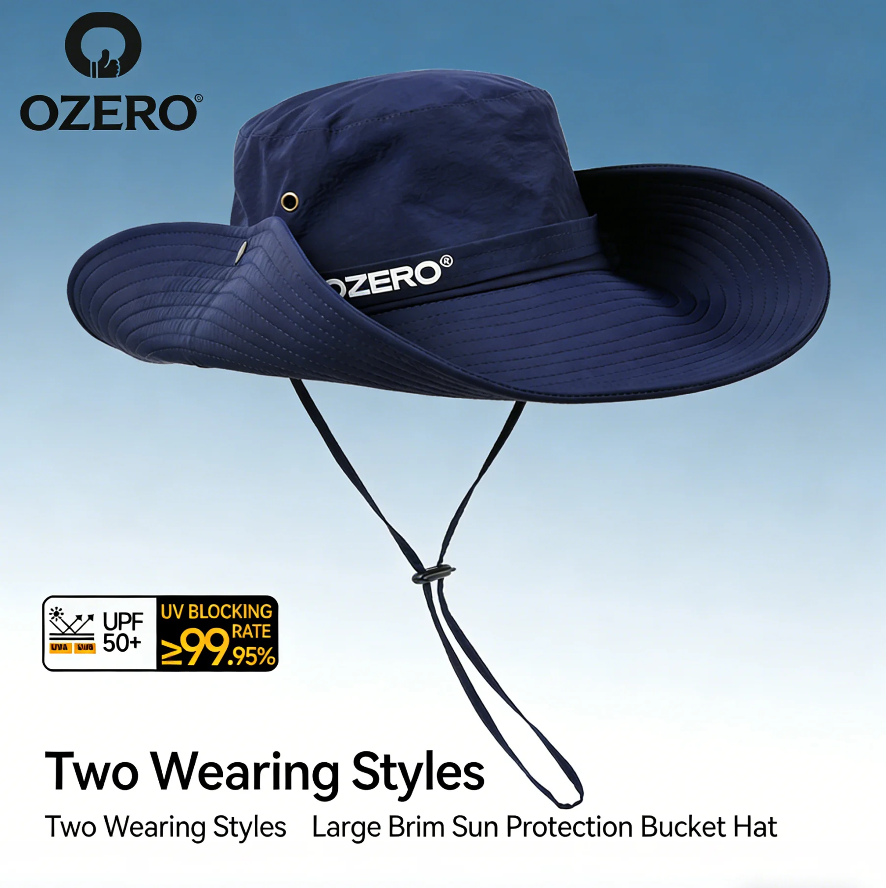 Bucket Hat Unisex Wide-brimmed Sun Hat Summer UFP50+ UV Protection Outdoor Hiking and Fishing Quick-drying Sun Protection Hat