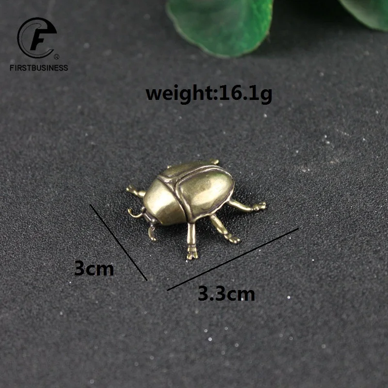 8 Style New Design Brass Insect Clan Figurines Miniatures Solid Tea Pet Funny Beetle Crafts Collection Desktop Small Ornaments