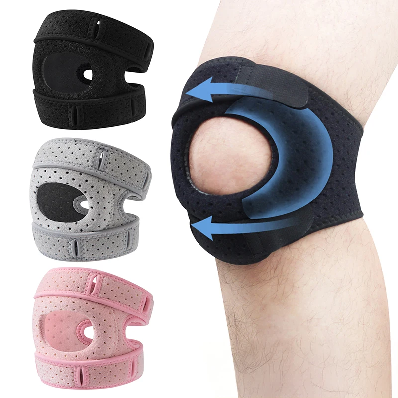 

1Pc Sports Knee Pads Meniscus Patella Straps Adjustable Silicone Knee Support Rope Skipping Running Mountain Climbing Knee Pads
