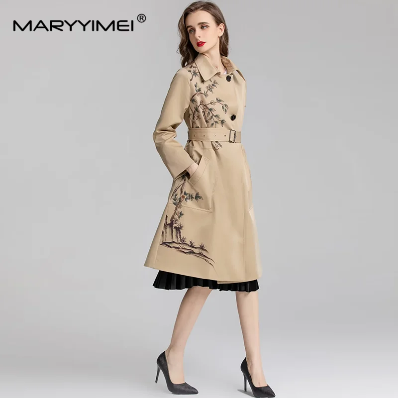 MARYYIMEI-Manteau à Manches sulfpour Femme, Pardessus de Couleur Unie, Bouton Unique, Poche Transportée, Col de Base, Piedmont, Automne et Hiver, 03