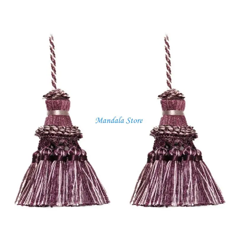 

U2JC Colorful Ethnic Themed Curtain Decoration Handmade Crafts Tasseled Handwoven Polyester For Durability