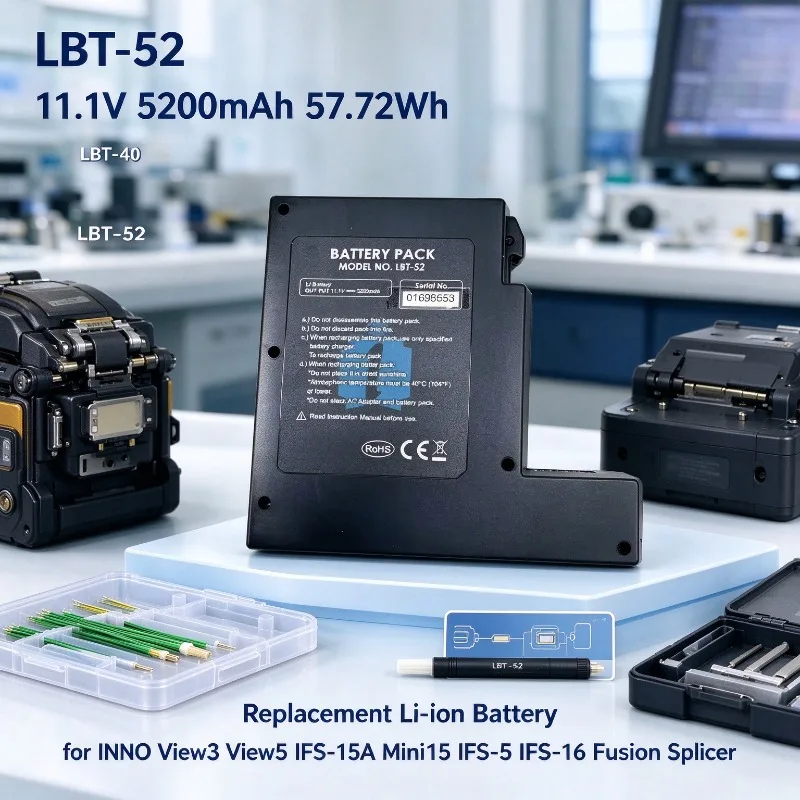 LBT-52 LBT-40 11.1V 5200mAh 57.72Wh Replacement Li-ion Battery for  INNO View3 View5 IFS-15A Mini15 IFS-5 IFS-16 Fusion Splicer