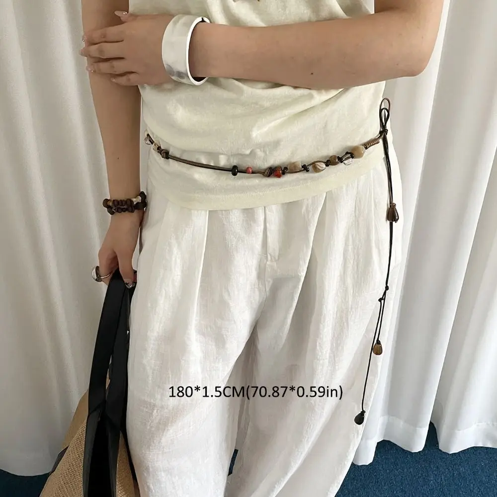 حار خمر اللون حزام حبل نجم البحر قلادة البوهيمي مطرز الخصر سلسلة الصدام مضفر حزام الزخرفية الرجال النساء #6