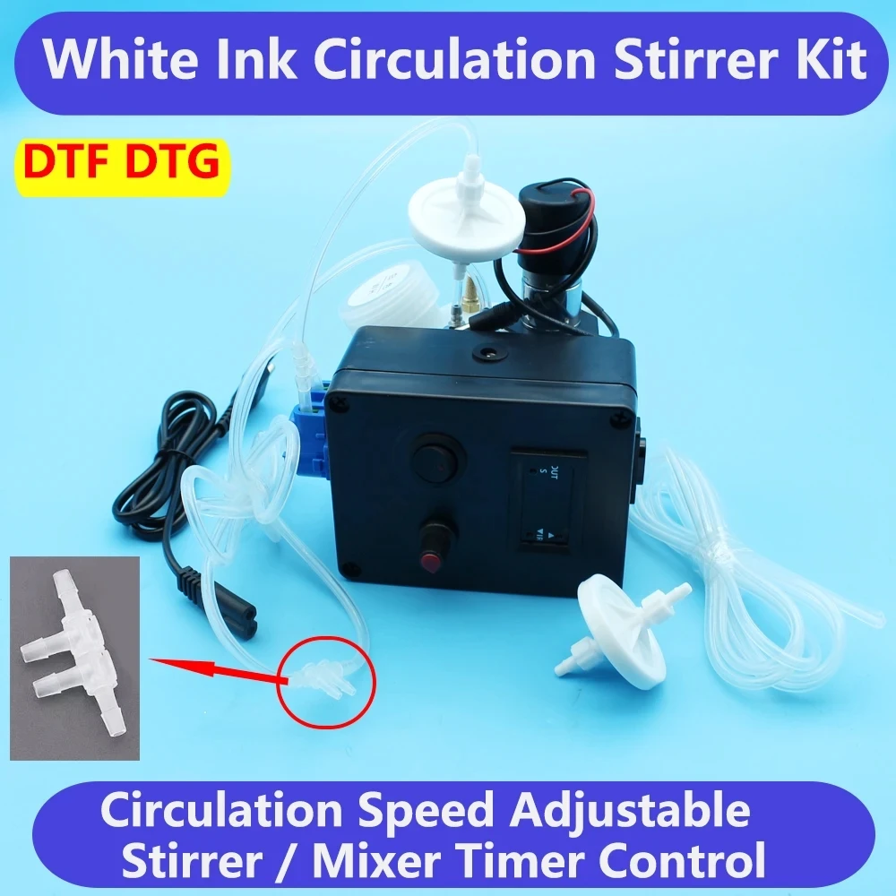 Imagem -03 - Kit de Sistema de Circulação de Tanque de Tinta Branca com Temporizador e Temporizador Epson L1800 Et8550 L18050 L8050 Xp600 L800 L805 et 8500 Dtf