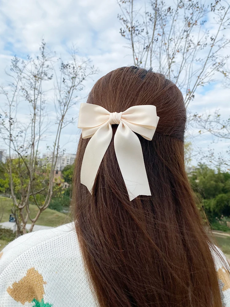 Corée élégant solide ruban arc épingle à cheveux femmes fille pince à cheveux épingle à cheveux nœud papillon noir rouge Barrettes accessoires coiffure chapeaux