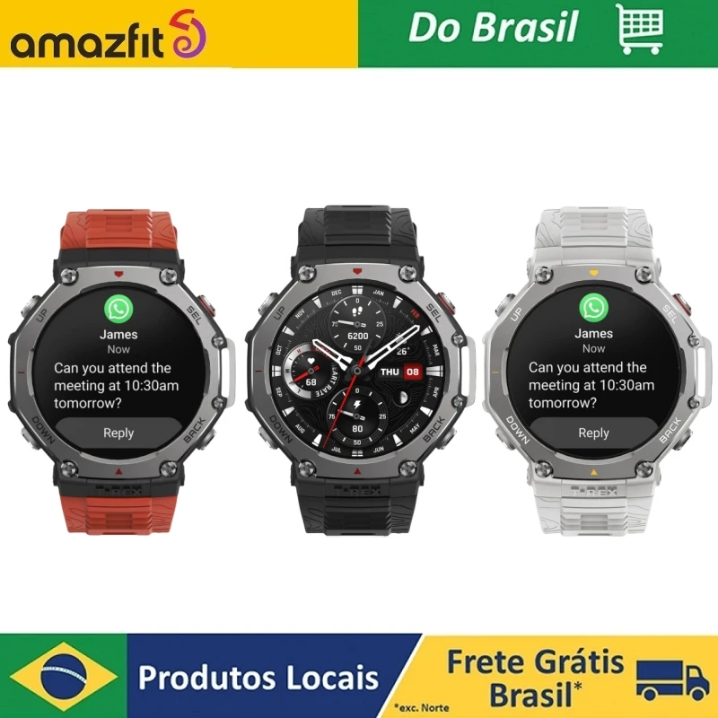 Amazfit T-Rex 3 48 mm Smartwatch, tela de 1,5 polegadas, resistência à água 10 ATM e GPS, 170 modos de fitness/esporte, controle de voz