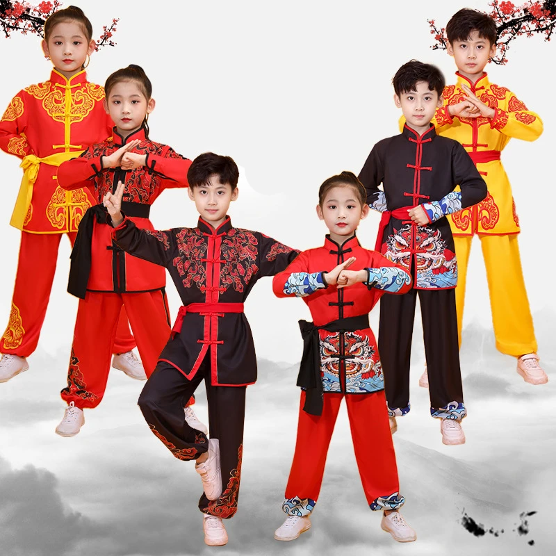 

Kids Chinese Kung Fu Perform Uniform Boy And Girl Tai Chi Wushu Sets Children Martial Arts Costumes Baby Martial Art Clothes