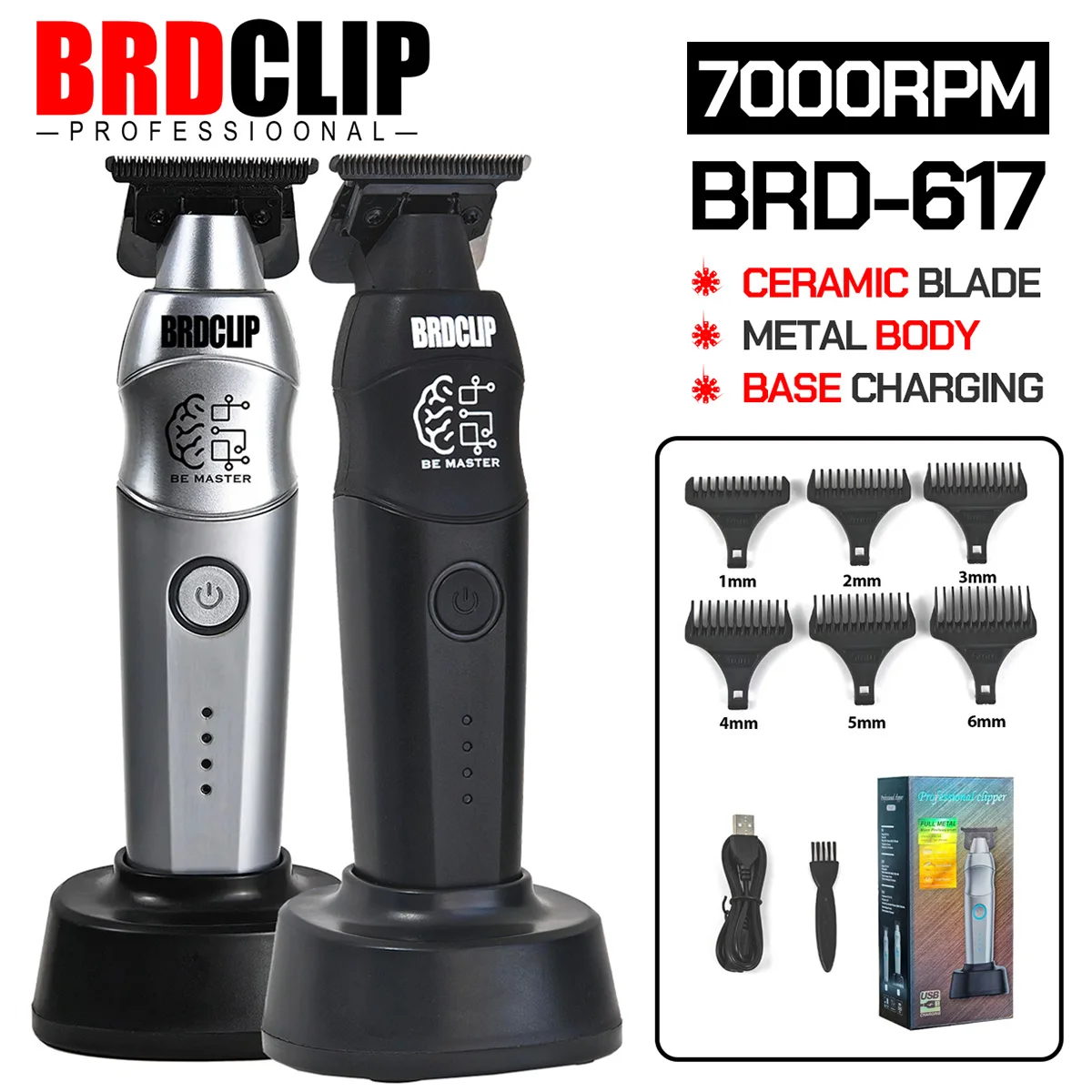 المهنية مقص الشعر الكهربائية BRDCLIP صالون الحلاقة BRD-108 المتقلب 617 ماكينة حلاقة 609 10000 دورة في الدقيقة آلة تشطيب الشعر DLC شفرة #4