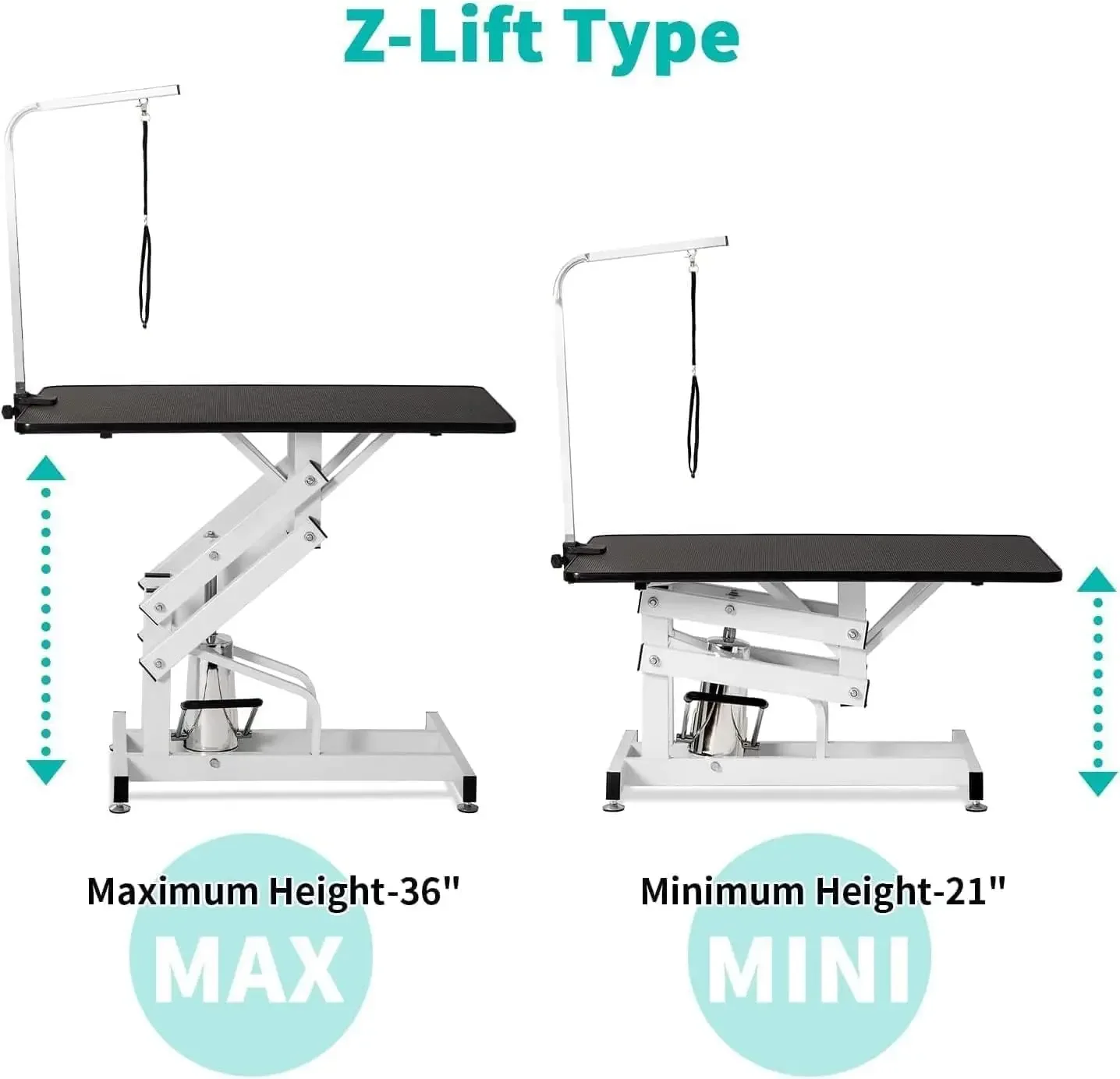

Гидравлический стол для ухода за собаками 42,5 дюйма для больших собак, сверхмощный стол для ухода за собаками с регулируемой высотой