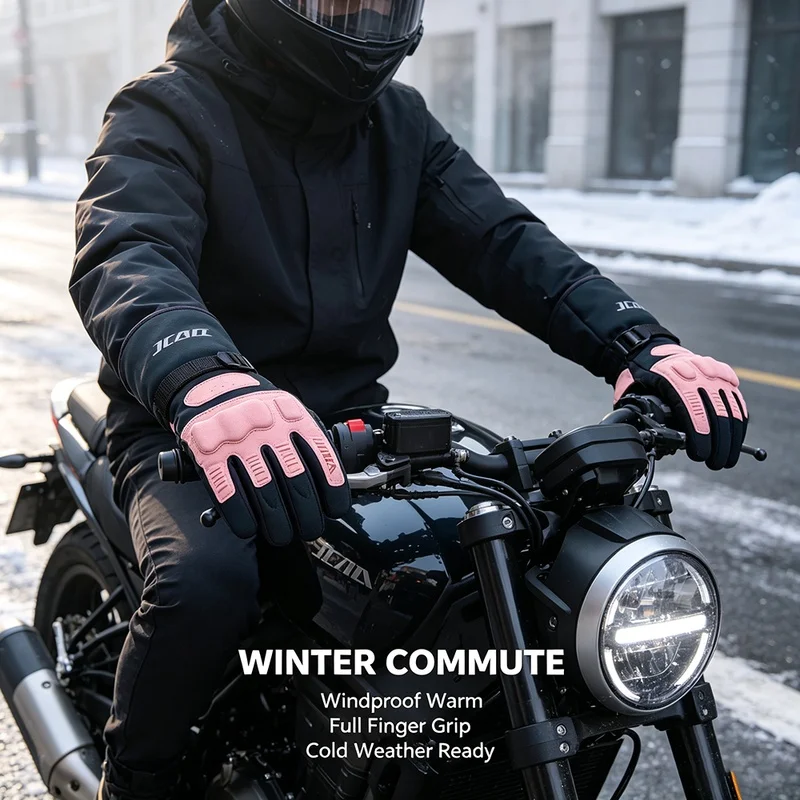 JCAA Winter Motorcycle Gloves Waterproof Warm Full‑Finger Touch Screen Anti‑Fall Protective Moto For Off‑Road Motorcylist Items