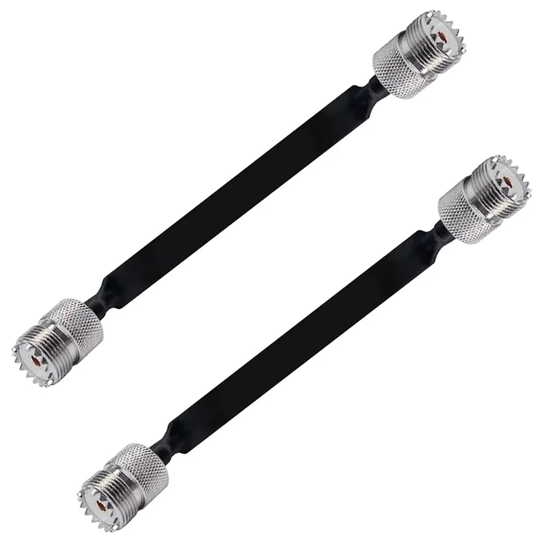 HFES 2 แพ็ค 40 ซม.RF COAXIAL CABLE หน้าต่าง/ประตูผ่านสายแบน,SO239 UHF หญิง UHF หญิง,50 โอห์ม