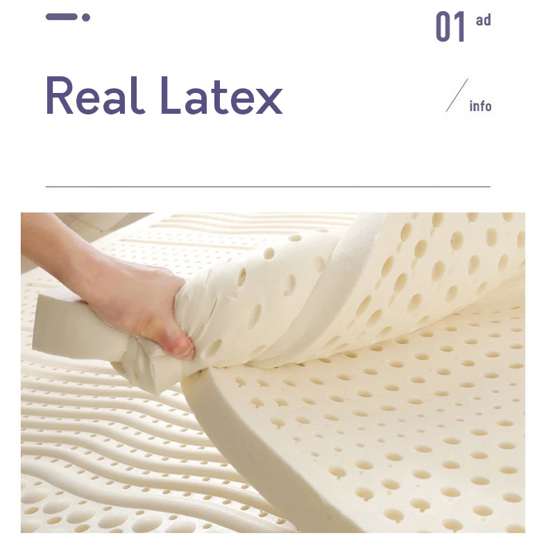 Thailand 100% natural latex mattress top natural latex raw liquid mattress antibacterial anti-mite home massage pure latex mats