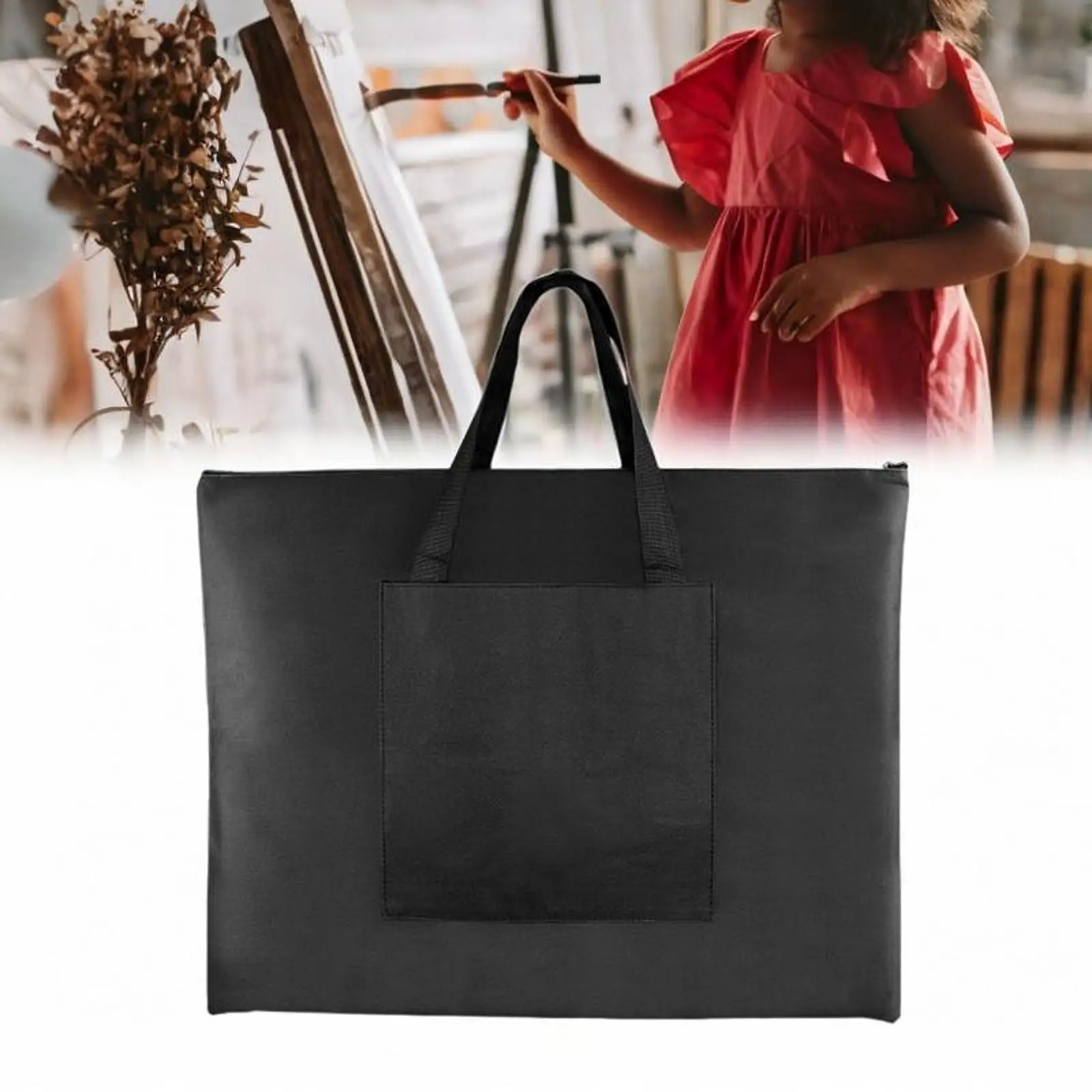 Canvas Art Portfolio Bag Drawing Board Storage Bag 4K Soft Canvas Carrying Case Artwork Storage Portfolio Folder for Drawing