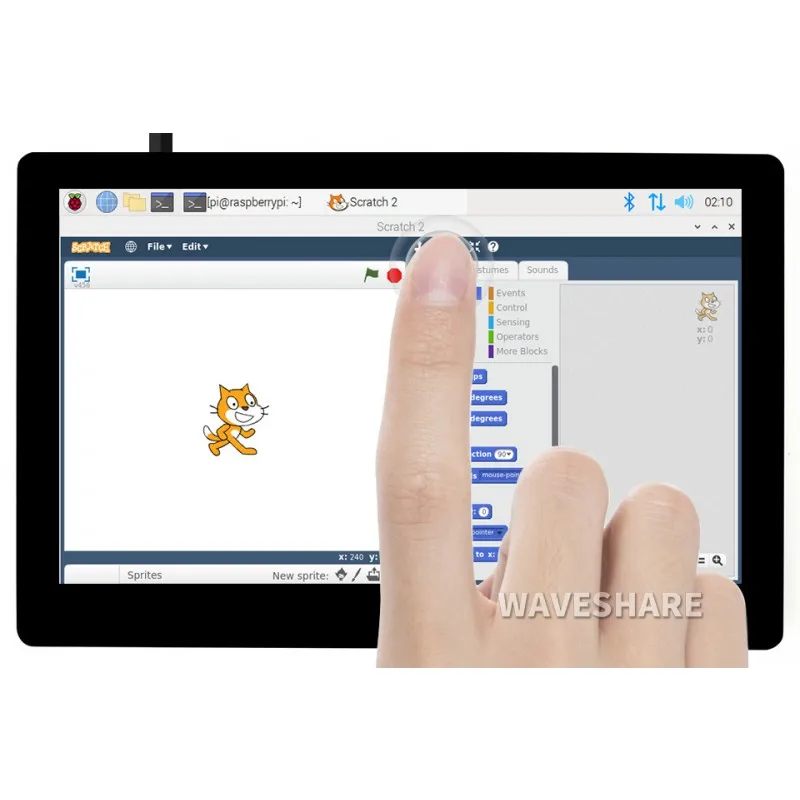 Waveshare 5inch HDMI AMOLED,Capacitive Touch AMOLED Display, 960×544, HDMI, Optical Bonding Toughened Glass Cover