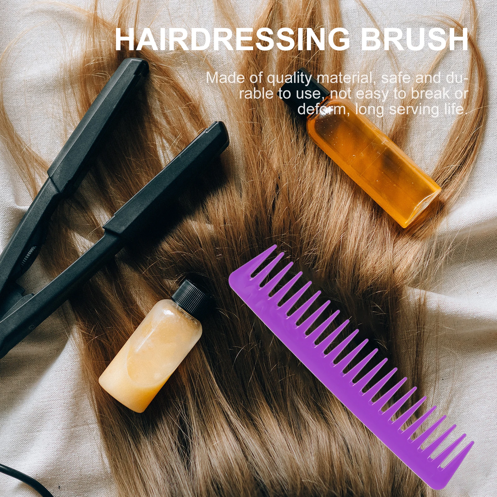 

5Pcs Wide Teeth Hair Brush Durable Flexible Bristle Hairdressing Comb Efficient Detangle Massage Suitable for Thick Long Short