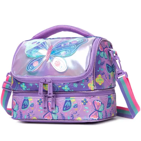 Sac à déjeuner pour enfants avec composants pour filles, boîte à déjeuner pour adolescentes, fourre-tout, sac à déjeuner isotherme à deux étages