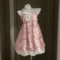 Coquette French Vintage 2 Piece Set Women Casual Hot Girls Sexy Design Outfits Y2k Elegant Beach Style Evening Party Clothing