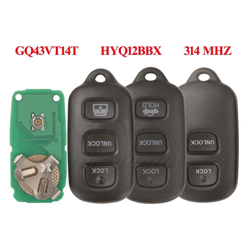 Jingyuqin zdalny kluczyk samochodowy alarm GQ43VT14T/HYQ12BBX/1512Y/12BAN 314MHZ dla Toyota Camry Corolla Highlander Solara Sienna 2002-2007