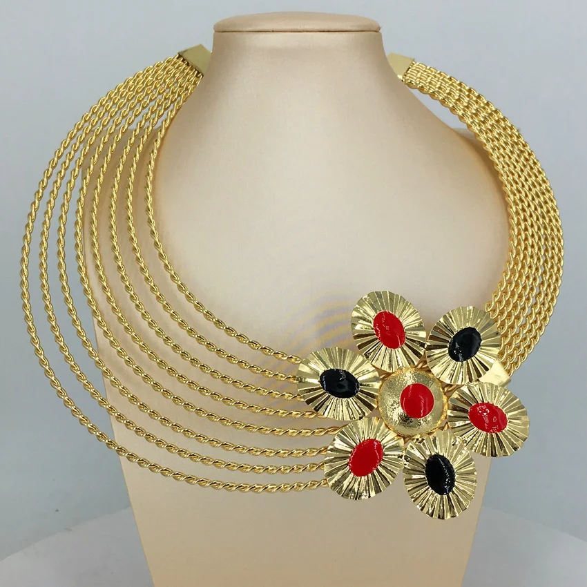 Yuminglai New Luxury Jewelry Set Women Dubai Afriacn Gold Color Jewelry FHK13821