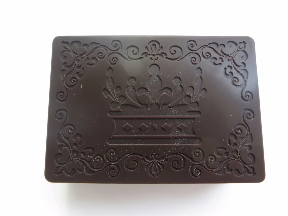 QT0049 Square Shape Crown Stamp Handmade Soap Mold Leaves Art Pattern Chocolate Mould DIY Silicone Soap Molds Pudding Jelly Mold