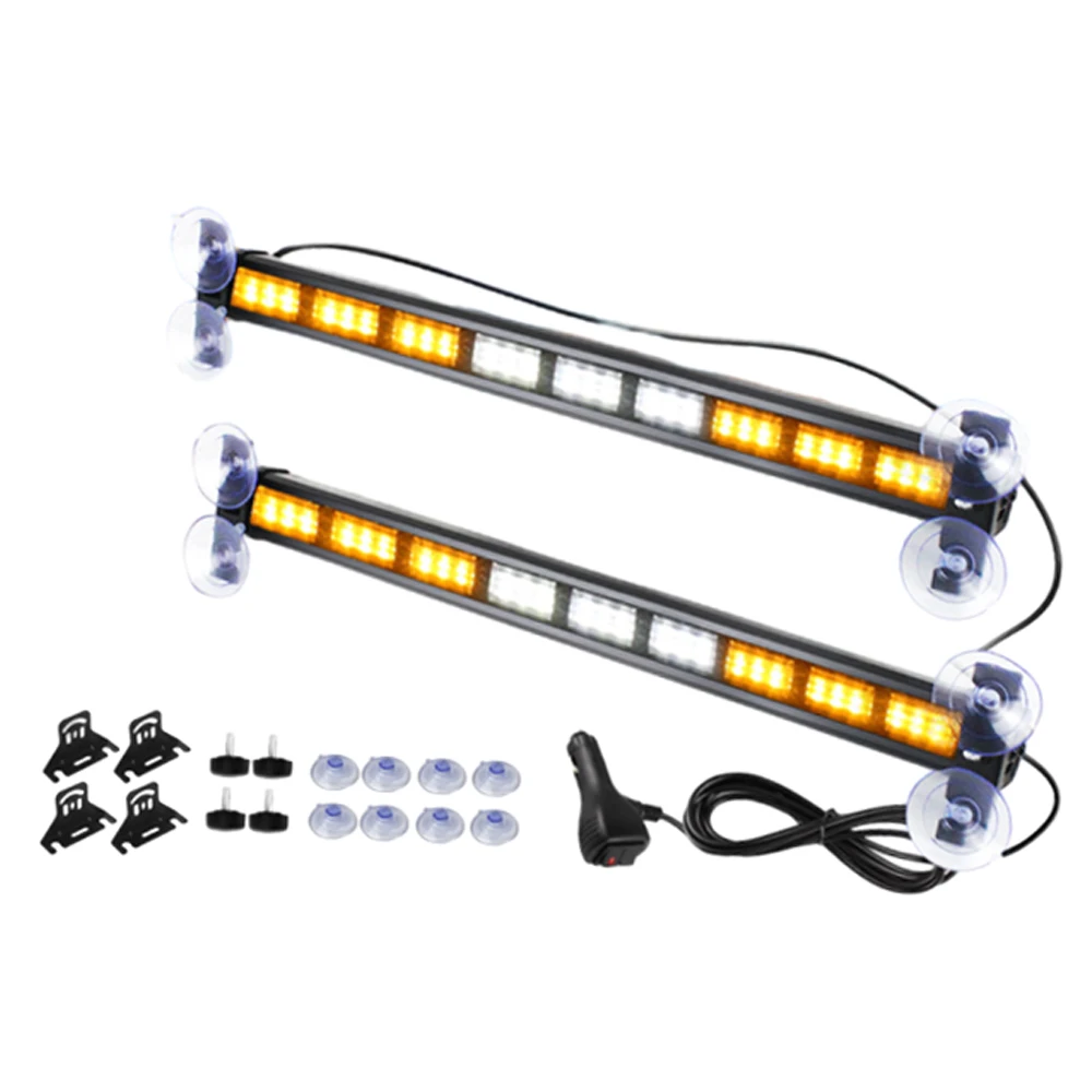 

2Pcs 12V 24V 54 LED Car Emergency Windshield Safety Warning Strobe Light Bar Strobe Emergency Signal Lamp Strobe Lamp