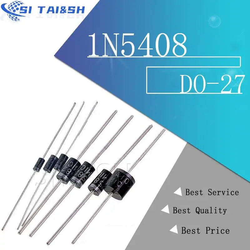 20PCS Rectifier Diode 1N5408  1N5404 1N5401 1N5822 1N5818  UF5408 UF5402 6A10 10A10 DO-27